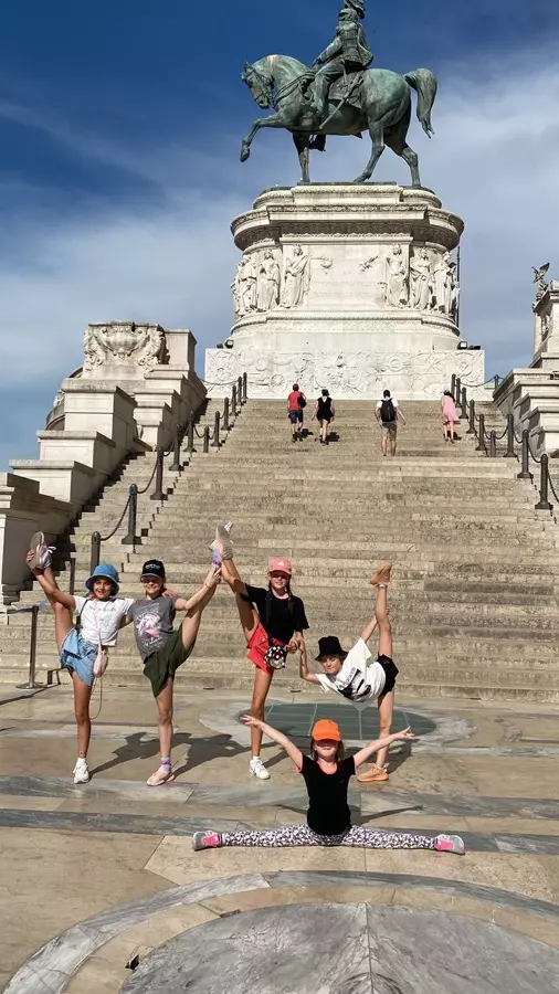 A family on a quest tour in Rome