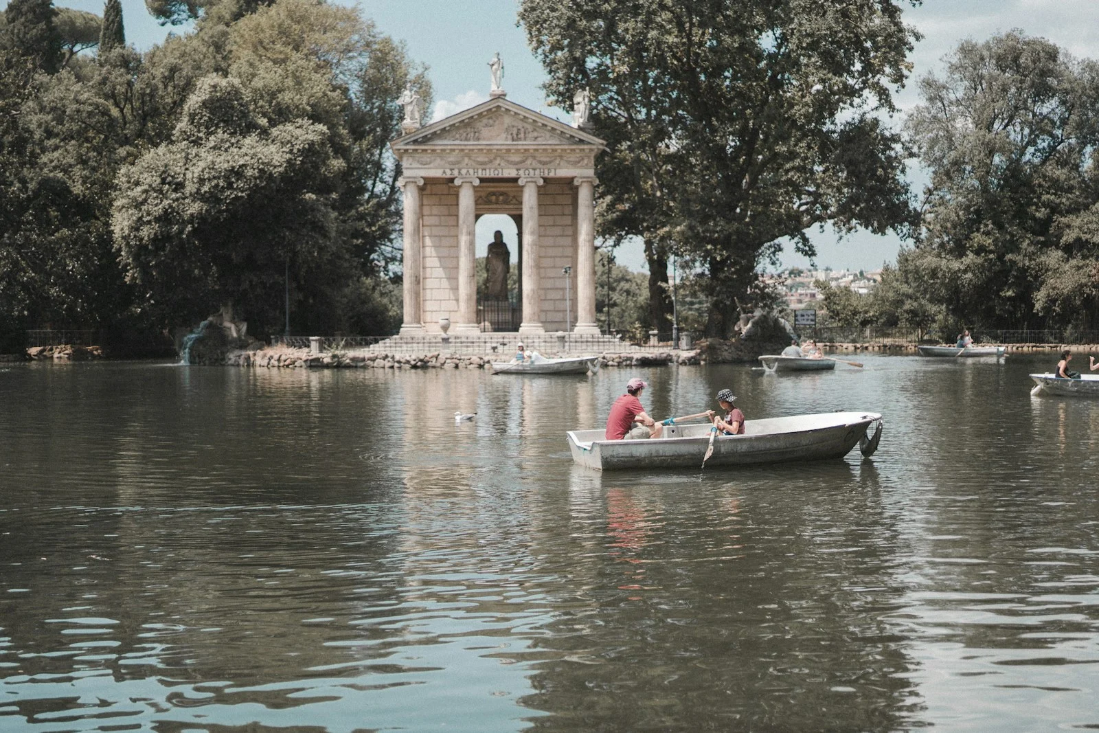 Boats on the lake in Villa Borghese